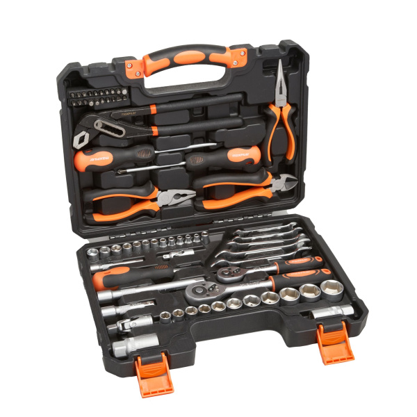 Набор инструментов MAXPILER MXT-65-SET (65 предметов, 3/8" и 1/4", CrV)