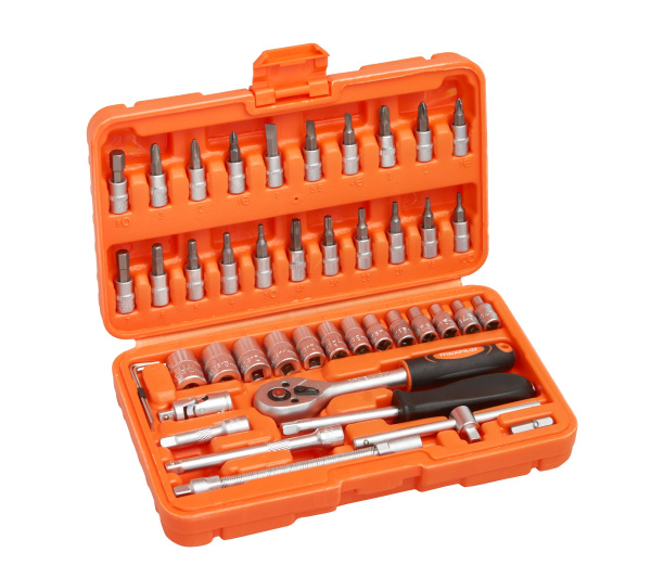 Набор инструментов MAXPILER MXT-46-SET (46 предметов, 1/4", CrV)