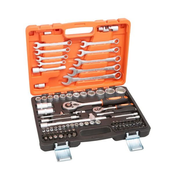 Набор инструментов MAXPILER MXT-82-SET (82 предмета, 1/2" и 1/4", CrV)