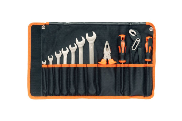 Набор комбинированных ключей в сумке с инструментом MAXPILER MXT-11-SB (11шт, CrV, сумка "Оксфорд")